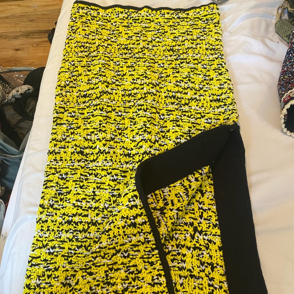 Rag and Bone Yellow Chunky Knit Midi Skirt